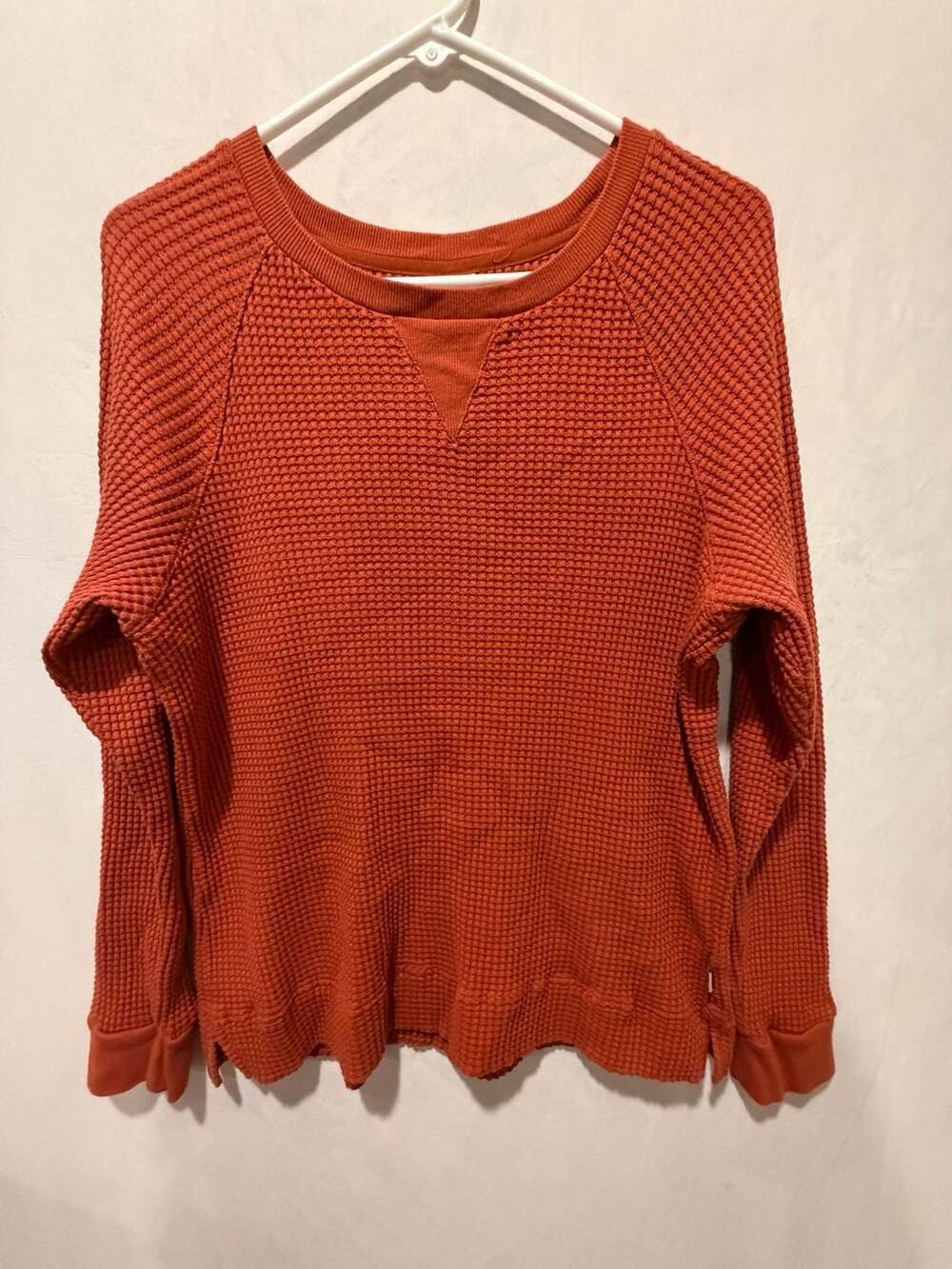 The North Face Women's Waffle Knit Sweater, Burnt Orange, XL